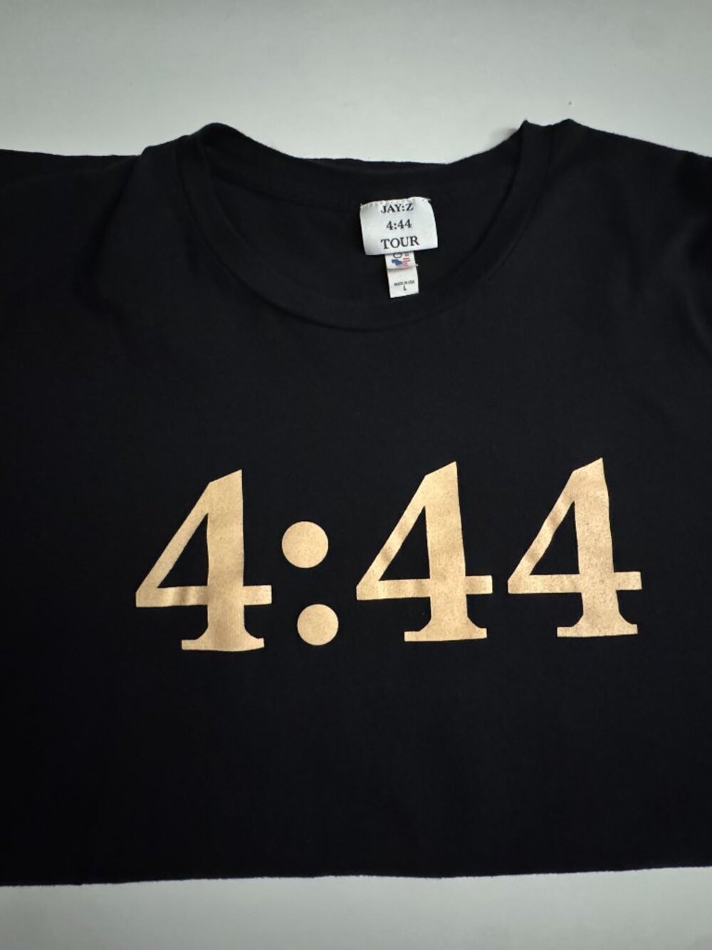 Jay-Z 4:44 Tour Concert T-Shirt Black Gold Graphic Size Large
